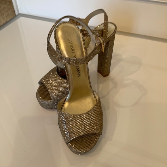 Stuart Weizmann Champagne Platforms 7.5 - Picture 1 of 8